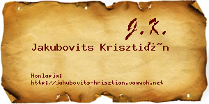 Jakubovits Krisztián névjegykártya