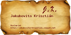 Jakubovits Krisztián névjegykártya